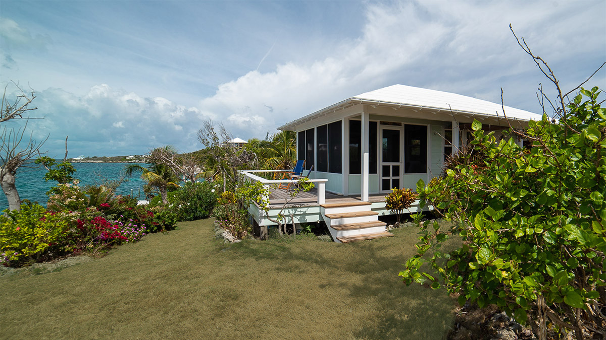 Aerial from Honeydew vacation rental cottage on Guana Cay
